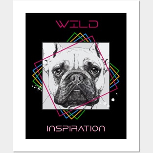 French Bulldog Dog Wild Nature Animal Illustration Art Drawing Posters and Art